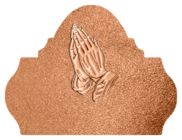 DARAY L 516 CP SH CP Copper Praying Hands Shimmer Copper Background